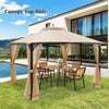 10' x 12' Patio Gazebo Replacement Canopy Top 2-Tier CPAI-84 Outdoor Canopy Top Cover with Air Vent & Drainage Holes