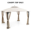 10' x 12' Patio Gazebo Replacement Canopy Top 2-Tier CPAI-84 Outdoor Canopy Top Cover with Air Vent & Drainage Holes