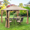 10' x 12' Patio Gazebo Replacement Canopy Top 2-Tier CPAI-84 Outdoor Canopy Top Cover with Air Vent & Drainage Holes