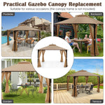 10' x 12' Patio Gazebo Replacement Canopy Top 2-Tier CPAI-84 Outdoor Canopy Top Cover with Air Vent & Drainage Holes