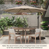 10FT Offset Cantilever Patio Umbrella with 112 Solar LED Lights & Adjustable Crank Tilt, 8 Ribs Outdoor Auto Tilt Market Umbrella