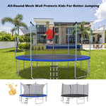 10FT Trampoline Net Replacement Weather-Resistant Trampoline Safety Enclosure with Double-Headed Zipper for 6 Poles