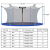 10FT Trampoline Net Replacement Weather-Resistant Trampoline Safety Enclosure with Double-Headed Zipper for 6 Poles