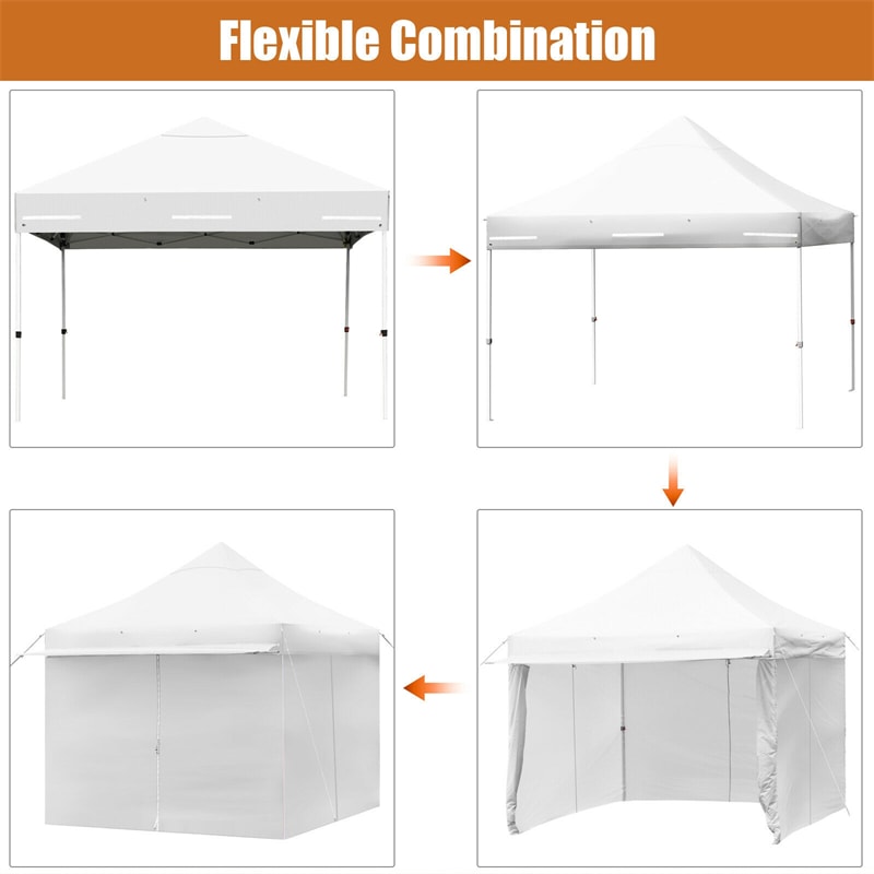 10' x 10' Pop up Canopy Tent Commercial Instant Canopy with 5 Removable Zippered Sidewalls & Adjustable Awning