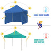 10' x 10' Pop up Canopy Tent Commercial Instant Canopy with 5 Removable Zippered Sidewalls & Adjustable Awning