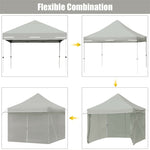 10' x 10' Pop up Canopy Tent Commercial Instant Canopy with 5 Removable Zippered Sidewalls & Adjustable Awning