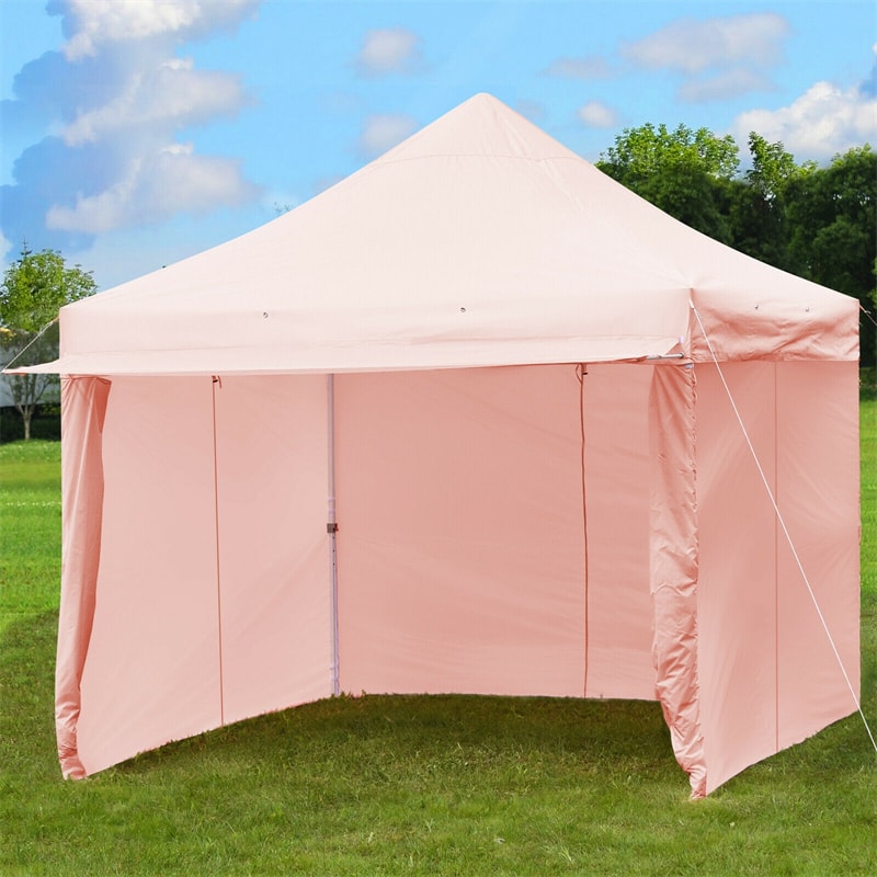 10' x 10' Pop up Canopy Tent Commercial Instant Canopy with 5 Removable Zippered Sidewalls & Adjustable Awning