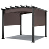 10' x 10' Outdoor Metal Pergola Patio Gazebo with Sliding Sun Shade Retractable Canopy