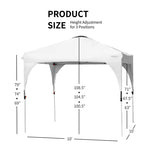 10' x 10' Outdoor Pop-up Canopy Tent Height Adjustable with Roller Bag