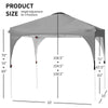 10' x 10' Outdoor Pop-up Canopy Tent Height Adjustable with Roller Bag