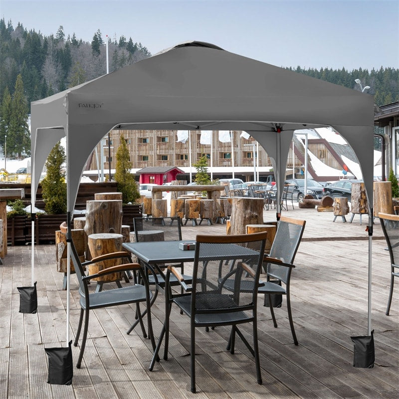 10' x 10' Outdoor Pop-up Canopy Tent Height Adjustable with Roller Bag