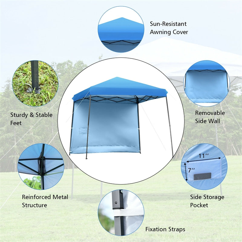 10 x 10 ft Pop up Canopy Tent Set-up Instant Shelter with Detachable Sidewall & Central Lock