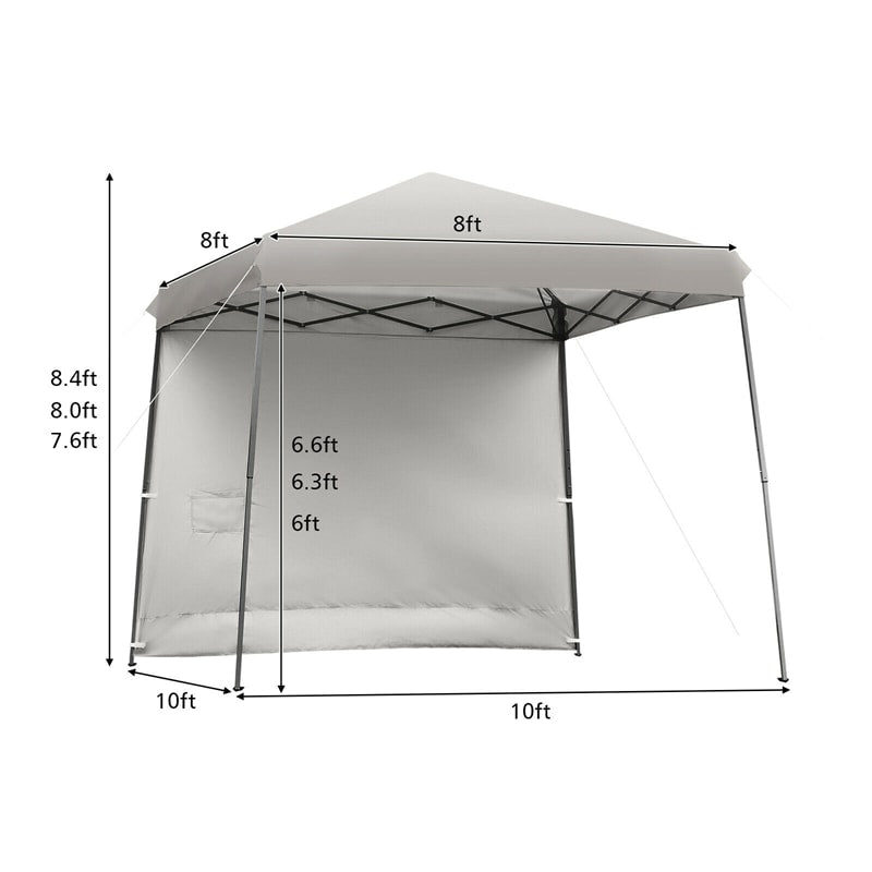 10 x 10 ft Pop up Canopy Tent Set-up Instant Shelter with Detachable Sidewall & Central Lock