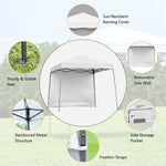 10 x 10 ft Pop up Canopy Tent Set-up Instant Shelter with Detachable Sidewall & Central Lock