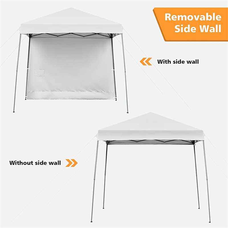 10 x 10 ft Pop up Canopy Tent Set-up Instant Shelter with Detachable Sidewall & Central Lock