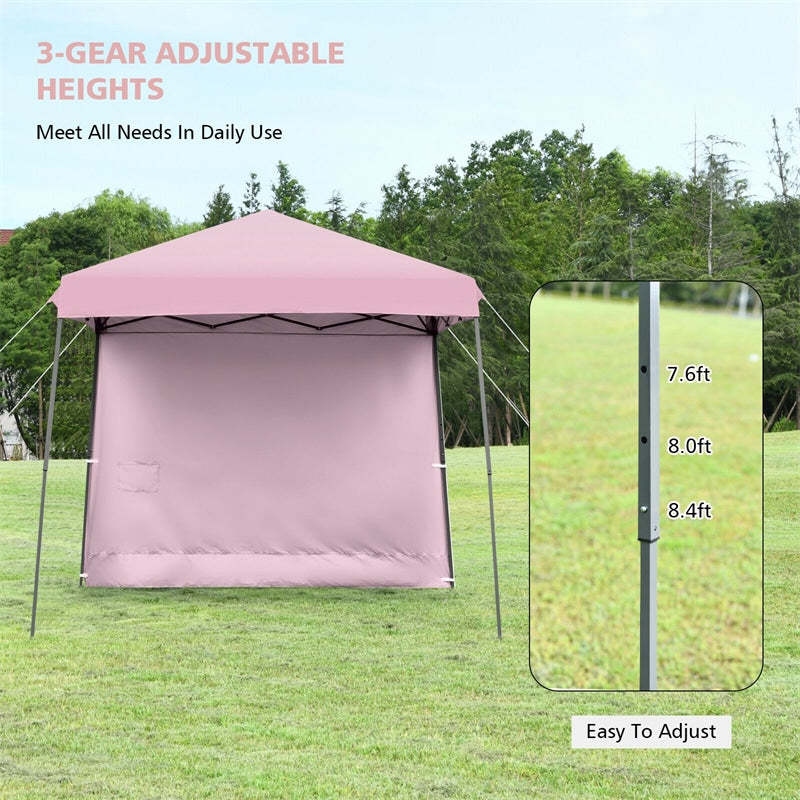 10 x 10 ft Pop up Canopy Tent Set-up Instant Shelter with Detachable Sidewall & Central Lock