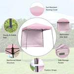 10 x 10 ft Pop up Canopy Tent Set-up Instant Shelter with Detachable Sidewall & Central Lock