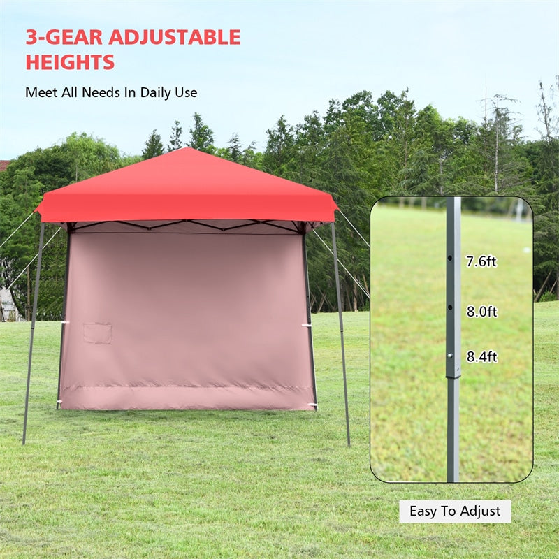 10 x 10 ft Pop up Canopy Tent Set-up Instant Shelter with Detachable Sidewall & Central Lock