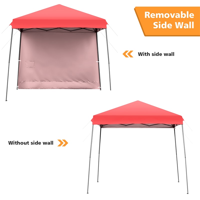 10 x 10 ft Pop up Canopy Tent Set-up Instant Shelter with Detachable Sidewall & Central Lock