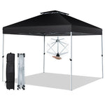 10' x 10' Pop Up Canopy Tent 2-Tier Outdoor Instant Folding Shelter Canopy with Center Lock & Wheeled Carry Bag