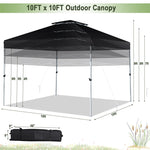 10' x 10' Pop Up Canopy Tent 2-Tier Outdoor Instant Folding Shelter Canopy with Center Lock & Wheeled Carry Bag