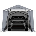 10' x 16' Heavy-Duty Carport Car Canopy Metal Portable Garage Car Shelter with 2 Removable Doors