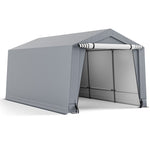 10' x 16' Heavy-Duty Carport Car Canopy Metal Portable Garage Car Shelter with 2 Removable Doors