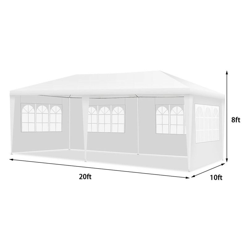 10' x 20' Canopy Tent Heavy Duty Wedding Party Tent with 4 Sidewalls & Carry Bag, Portable Canopy Shelter Tent Pavilion Event Tent  for Outdoor Use