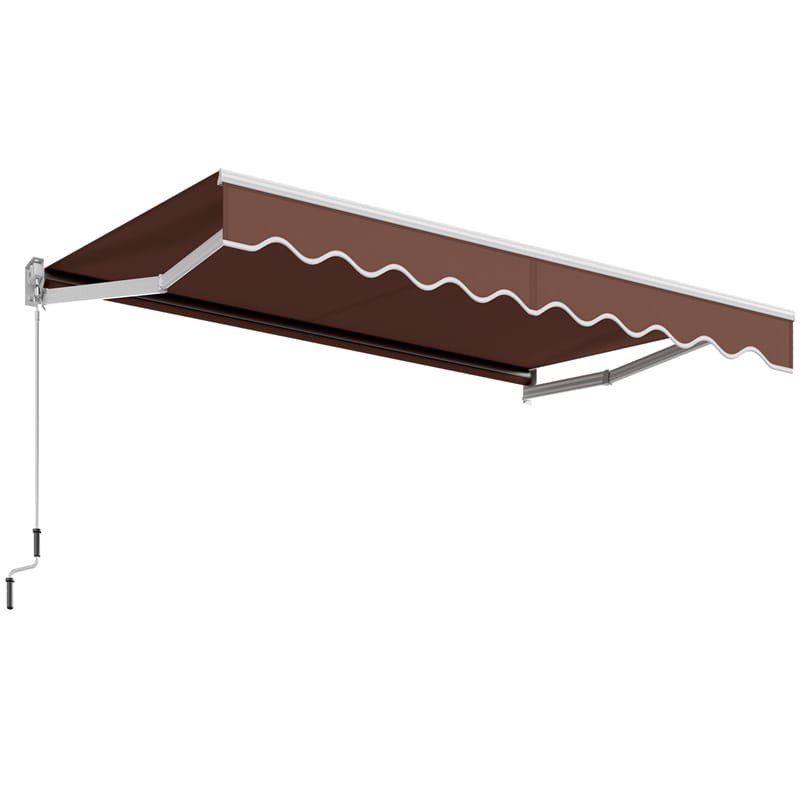 10’ x 8.2’ Retractable Awning Aluminum Patio Cover Outdoor Sun Shade with Crank Handle