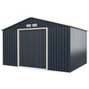 11' x 8' Large Metal Storage Shed Outdoor Backyard Storage Cabinet Garden Tool House with 4 Vents & Lockable Double Sliding Door