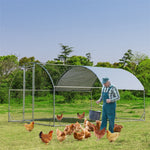 12.5ft Metal Chicken Coop Run Galvanized Walk-in Poultry Cage Hen Run House Outdoor Rabbit Hutch with Cover