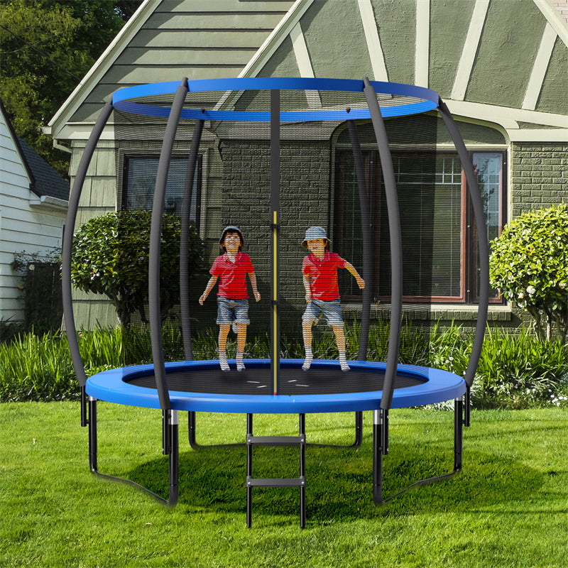 12FT Outdoor Recreational Trampoline with Enclosure Net Safety Pad & Ladder for Kids Adults