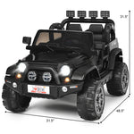 2-Seater Kids Ride on Truck, 12V Battery Powered Electric Vehicle with Remote Control & Lights for Boys Girls Gifts