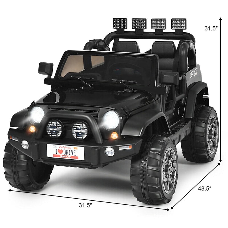 2-Seater Kids Ride on Truck 12V Battery Powered Electric Vehicle with Remote Control & Lights