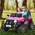 2-Seater Kids Ride on Truck, 12V Battery Powered Electric Vehicle with Remote Control & Lights for Boys Girls Gifts