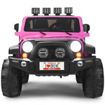 2-Seater Kids Ride on Truck, 12V Battery Powered Electric Vehicle with Remote Control & Lights for Boys Girls Gifts