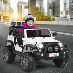 2-Seater Kids Ride on Truck, 12V Battery Powered Electric Vehicle with Remote Control & Lights for Boys Girls Gifts