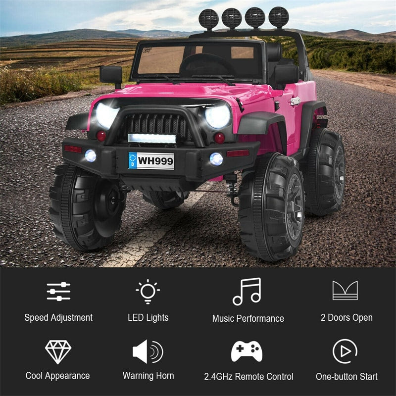 Kids Ride On Truck 2 Seater Ride On Car 12V Battery Powered Electric Vehicle with Remote Control