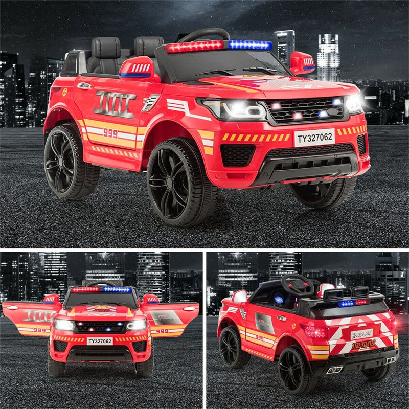 Kids Ride On Police Car 12V Battery Powered Electric Vehicle with Remote Control