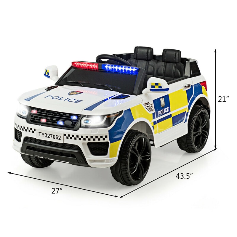 Kids Ride On Police Car 12V Battery Powered Electric Vehicle with Remote Control