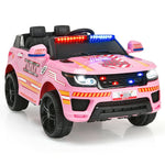 Kids Ride On Police Car 12V Battery Powered Electric Vehicle with Remote Control