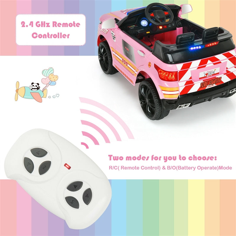 Kids Ride On Police Car 12V Battery Powered Electric Vehicle with Remote Control