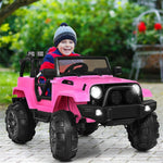 Kids Ride On Truck 12V Battery Powered Electric Car with Remote Control, LED Lights & Double Open Doors