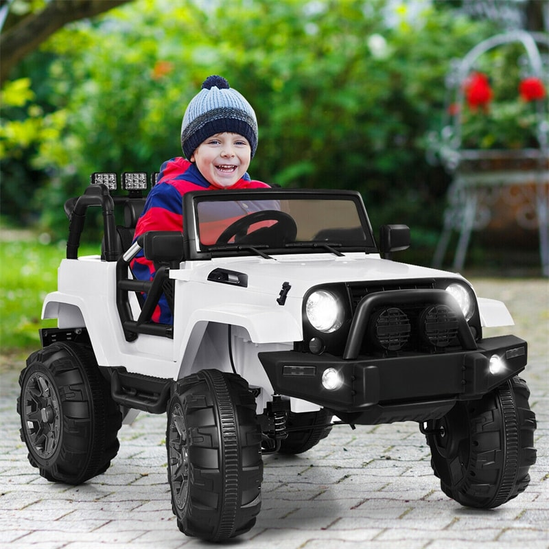 Kids Ride On Truck 12V Battery Powered Electric Car with Remote Control, LED Lights & Double Open Doors