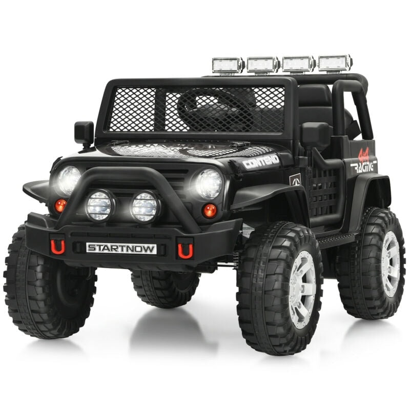 2-Seater Ride On Truck, 12V Battery Powered Electric Vehicle with Remote Control, LED Lights & Music, Ride On Car for Kids