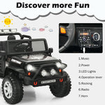 2-Seater Ride On Truck, 12V Battery Powered Electric Vehicle with Remote Control, LED Lights & Music, Ride On Car for Kids