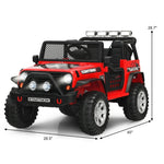 2-Seater Ride On Truck, 12V Battery Powered Electric Vehicle with Remote Control, LED Lights & Music, Ride On Car for Kids