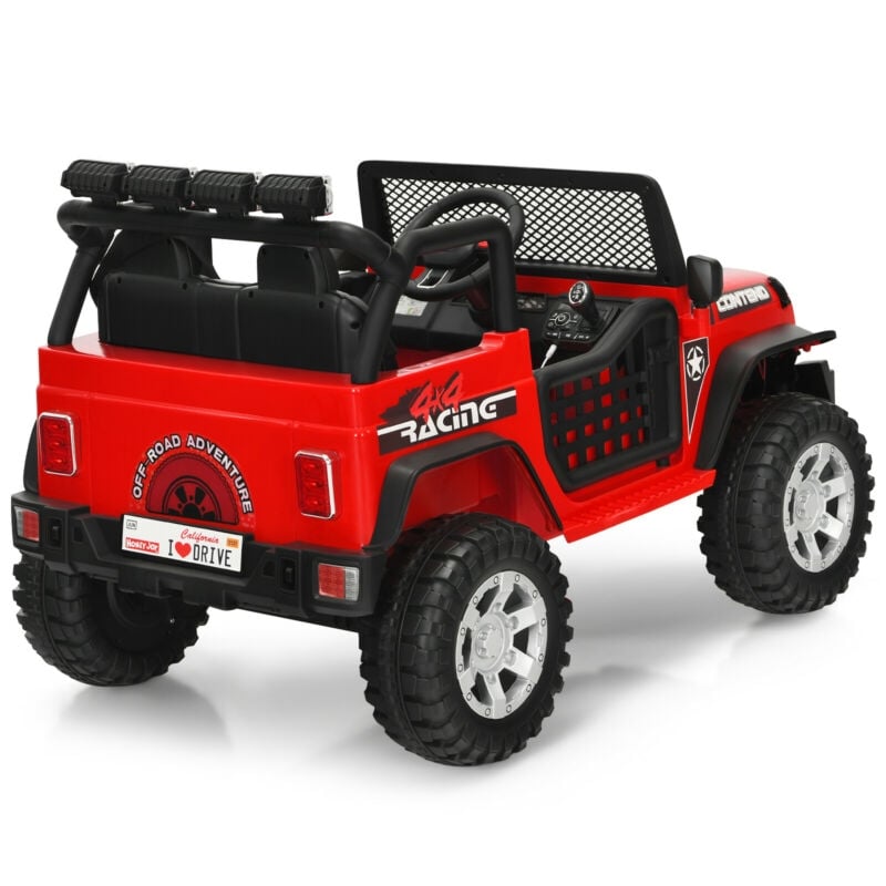 2-Seater Ride On Truck, 12V Battery Powered Electric Vehicle with Remote Control, LED Lights & Music, Ride On Car for Kids