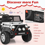 2-Seater Kids Ride on Truck Car 12V Battery Powered Electric Vehicle with Remote Control, Lights & Music