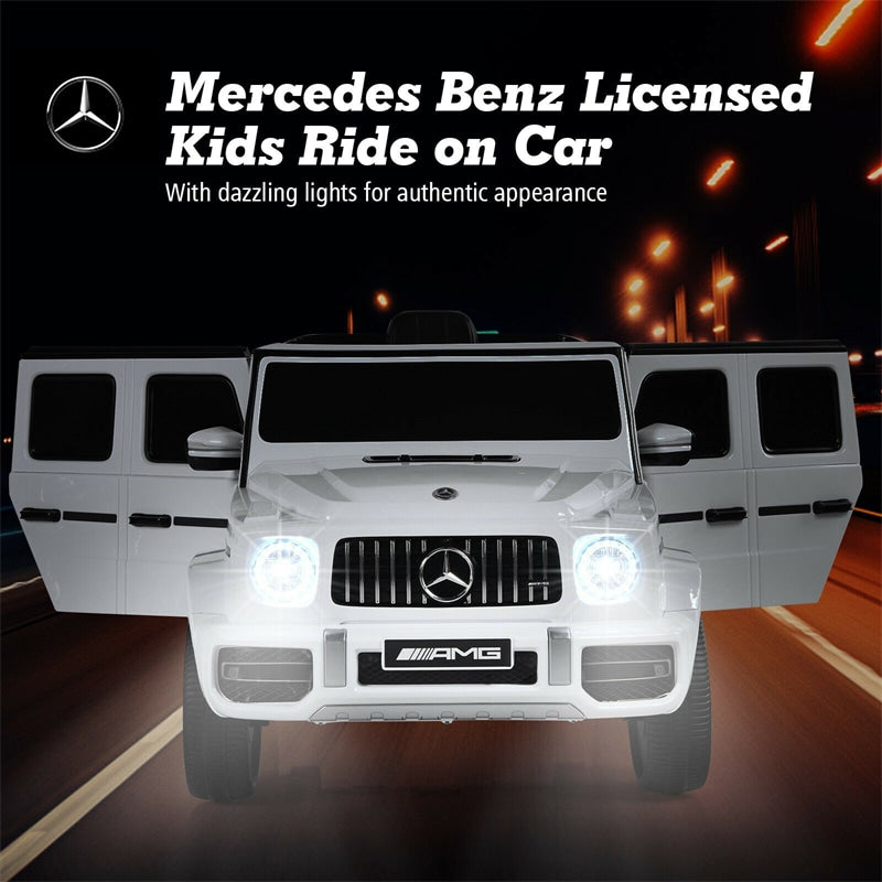 Kids Ride On Car 12V Licensed Mercedes-Benz G63 Electric Vehicle with Remote Control, Double Open Doors, Battery Powered Riding Toy